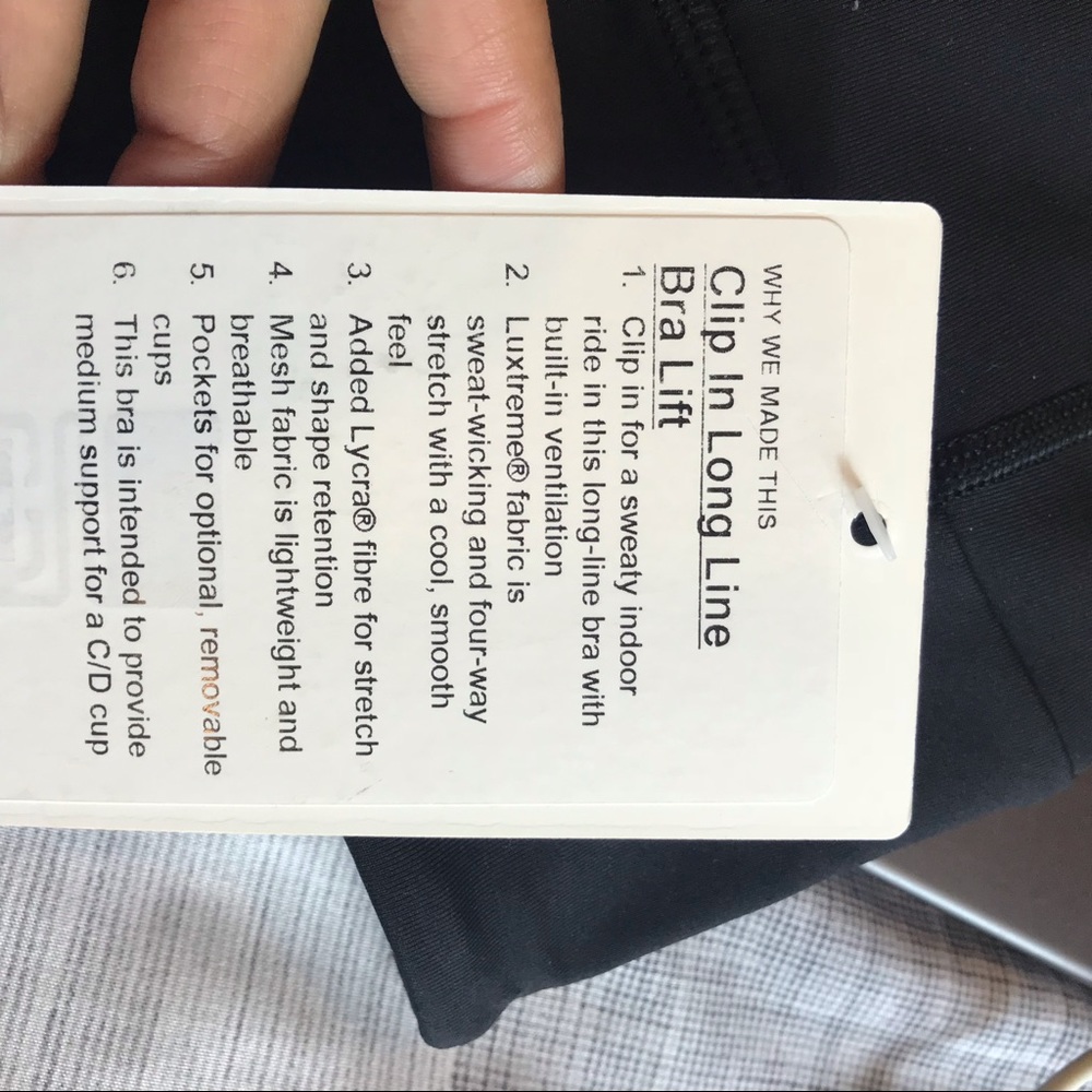 NWT- Lululemon clip in long line bra - Picture 6 of 6